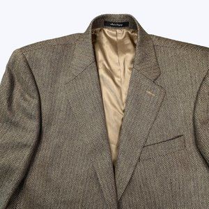 Zino NWT Men's Sport Coat Blazer‎ Size 42 Long Chevron pattern Silk and Wool